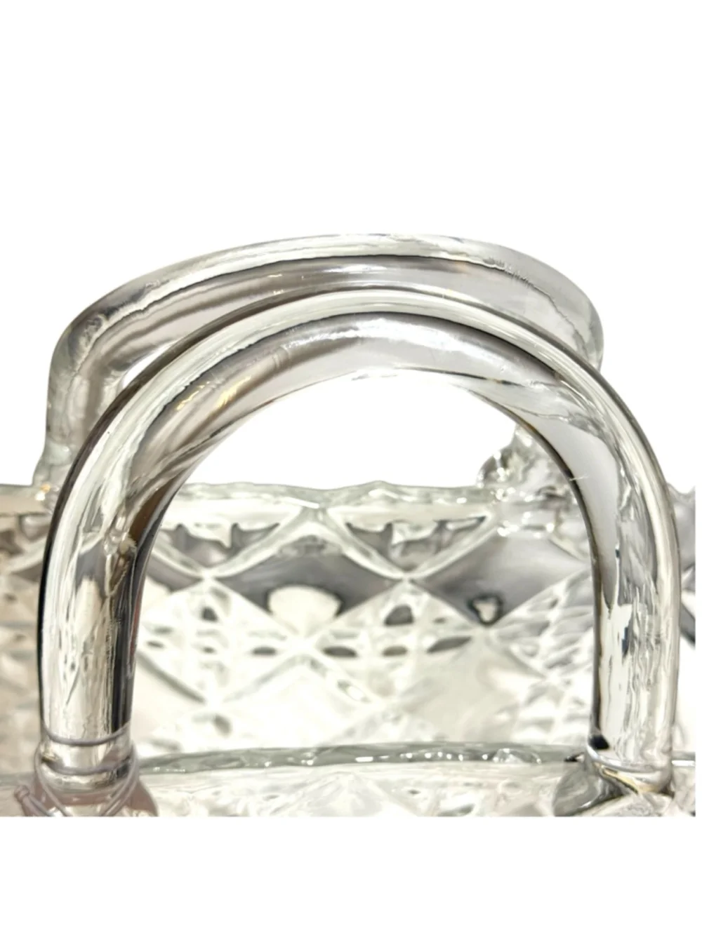 Clear Glass Quilted Handbag-Shaped Shabby Chic Vase Cupcakes & Cashmere